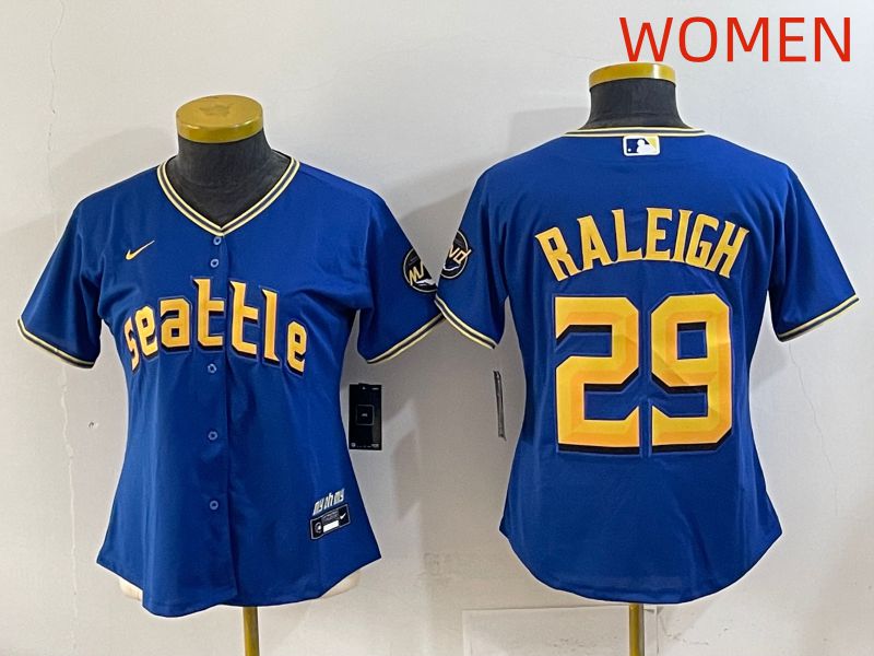 Women 2025 Seattle Mariners #29 Raleigh Blue City Edition Nike MLB Jersey style 1